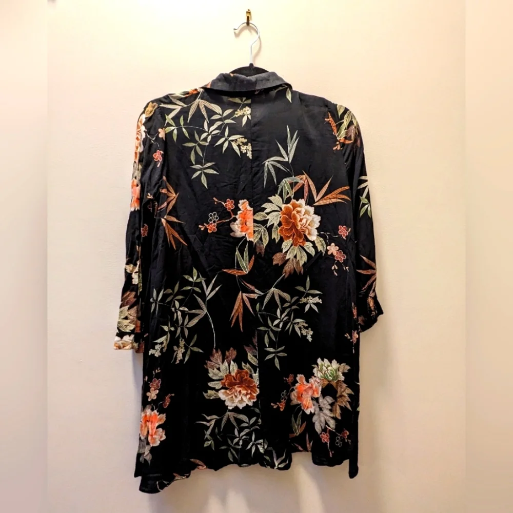 Zara Dress Premium Denim Collection Floral - Picture 3 of 6